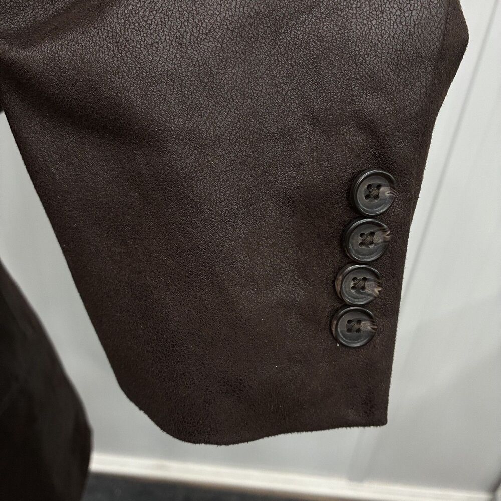 Lauren Ralph Lauren 50R Brown Faux Leather 2-Button Single-Vent Sports Coat - Picture 2 of 8